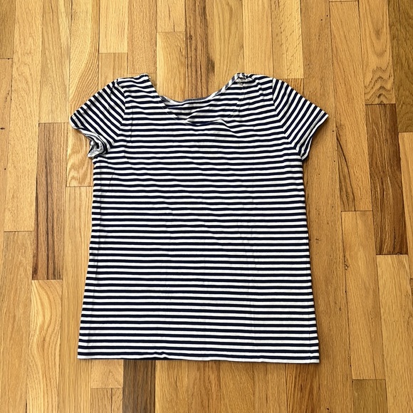 Girls Polo Ralph Lauren navy stripe T-shirt (size L 10/12) - Picture 3 of 6